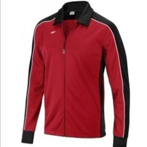 Speedo Streamline Jacket Youth Unisex Black and Maroon/Red